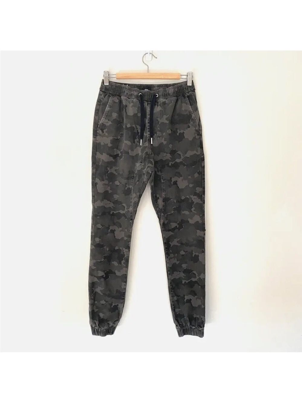 ZANEROBE Joggers Pants Green Black Camo Size 32 Pull on Drawstring